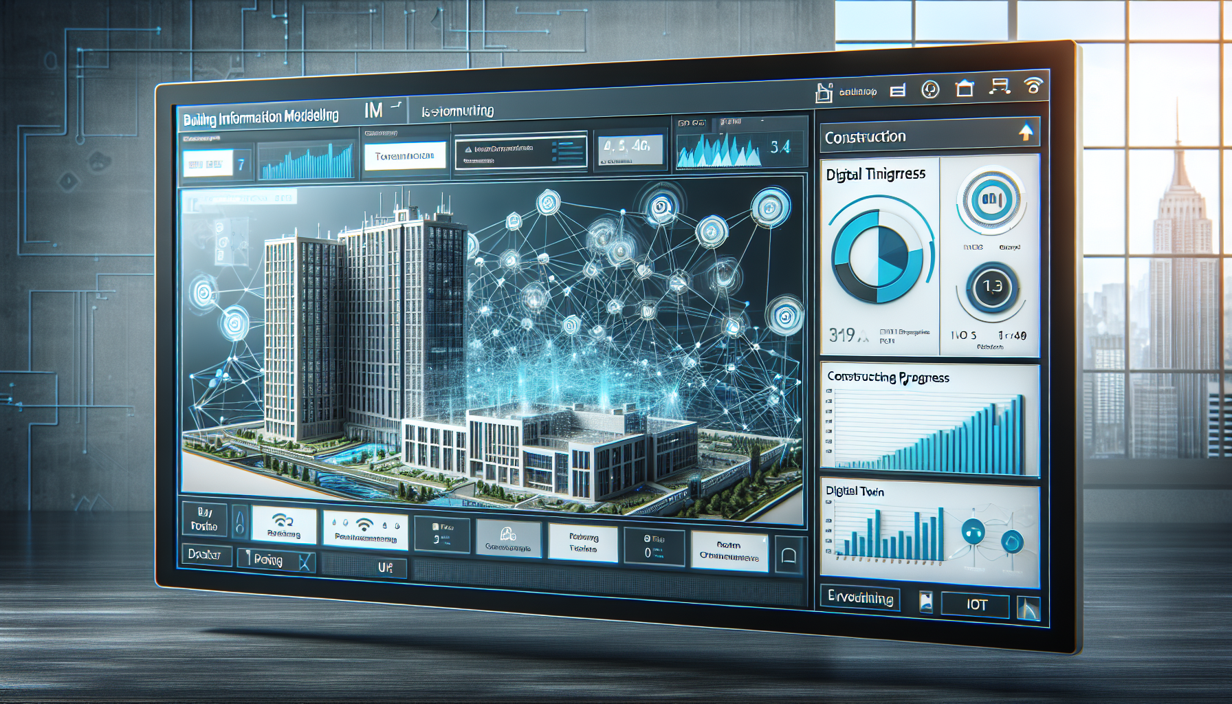 Dashboard BIM con visualizzazione dati IoT in tempo reale